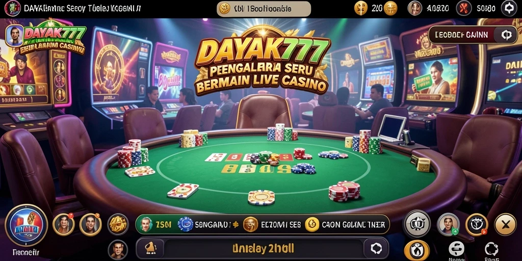 Tampilan gameplay Live Casino DAYAK777 yang memukau dan interaktif.