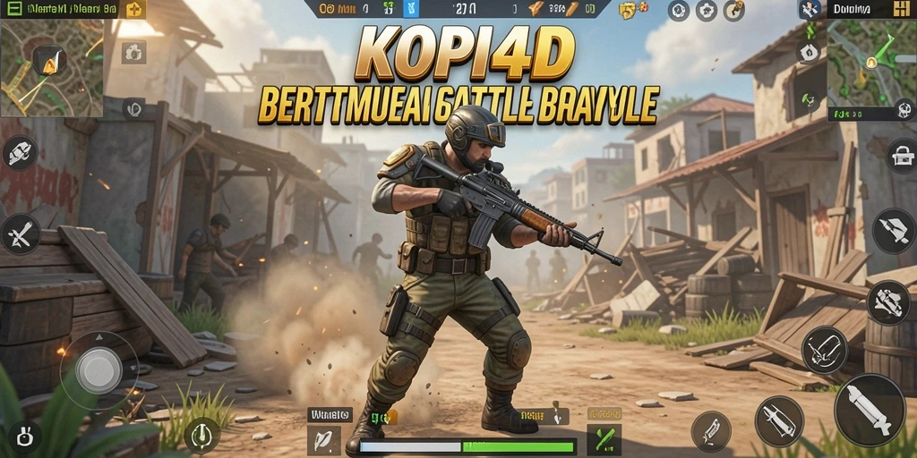 Tampilan gameplay seru dalam KOPI4D Battle Royale.