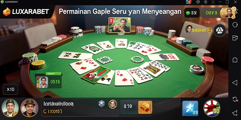 Tampilan gameplay seru LUXARABET saat bermain Gaple.
