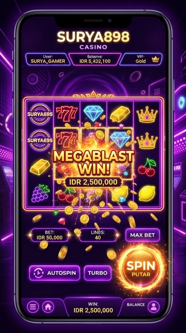 Tampilan utama aplikasi surya898 yang informatif.
